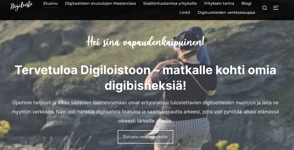 Kuvakaappaus digiloisto.fi -etusivusta