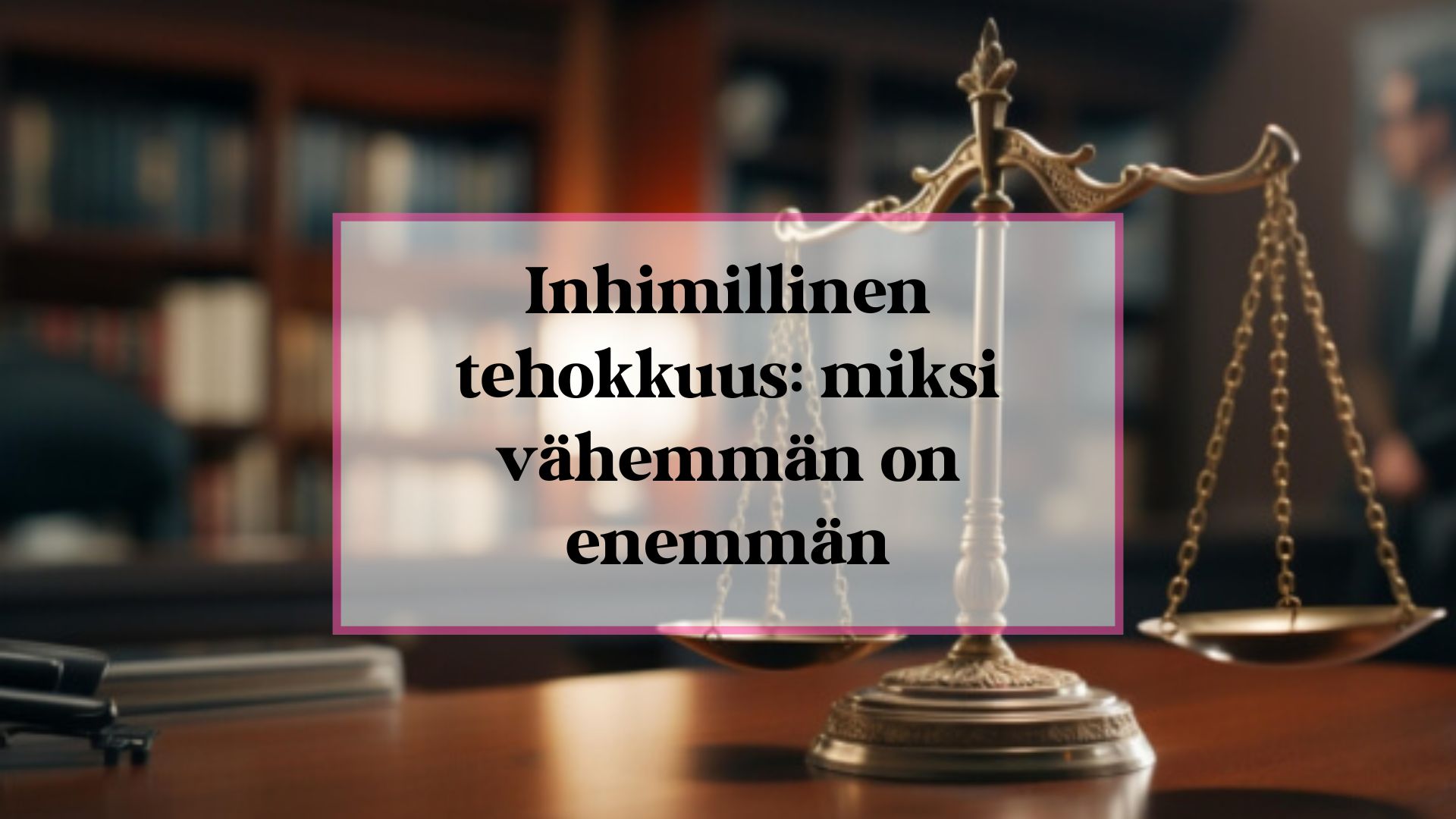 Inhimillinen tehokkuus: miksi vähemmän on enemmän